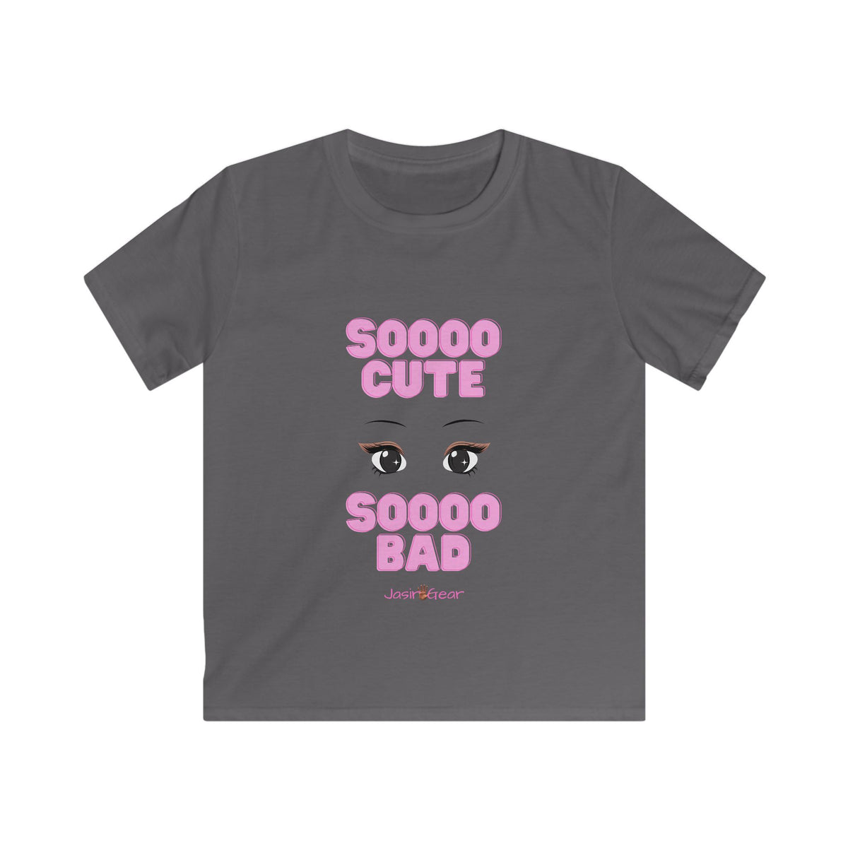 "Soooo Cute, Soooo Bad" Pink Eyes Graphic - Kids Tee