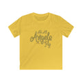 Little Angels Fly Gold Script Graphic - Kids Tee